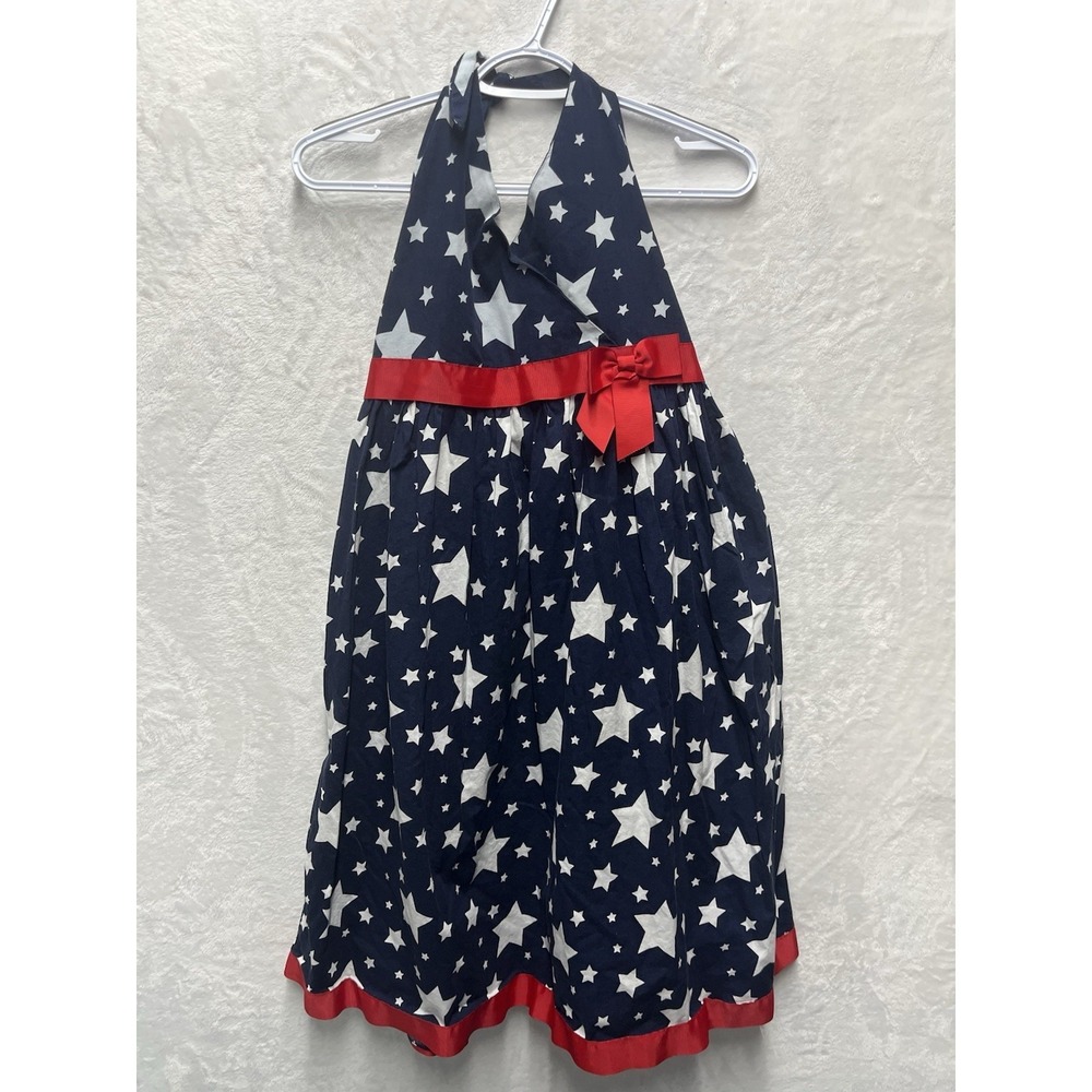 Bonnie Jean Halter Dress Girls Plus 20.5 Patriotic July 4th Smocked‎